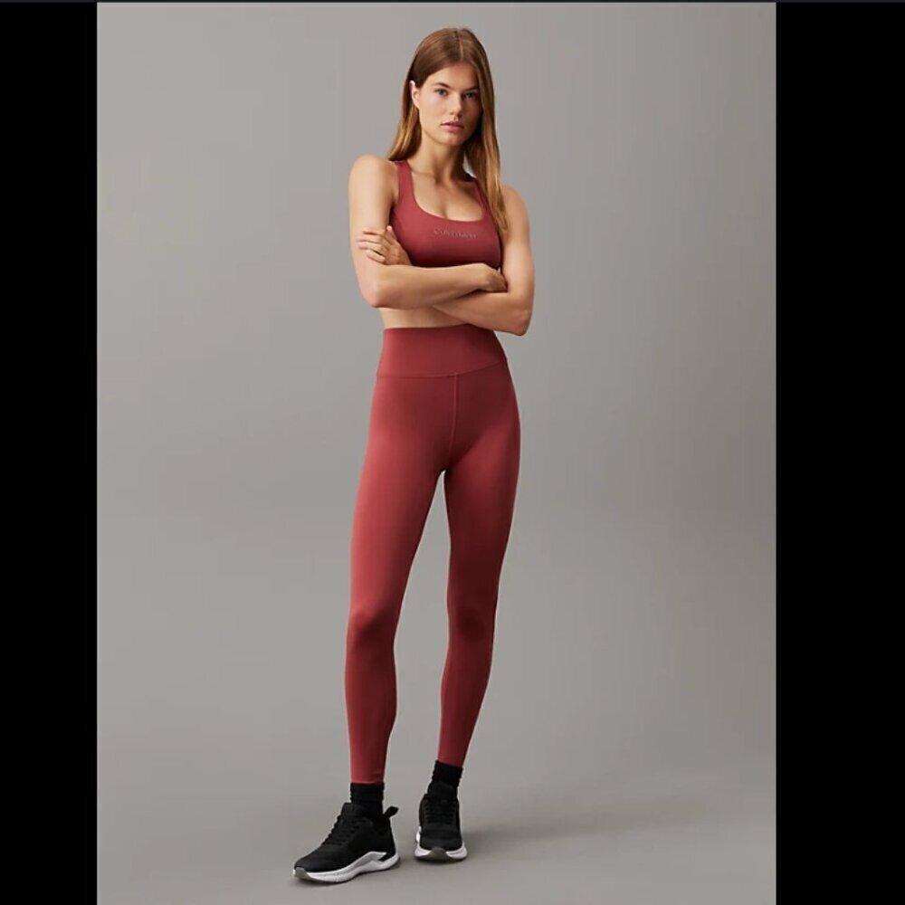 Lilybod Revolve Womens Size Small Leggings Dark Red Crimson Mesh Pockets Stretch